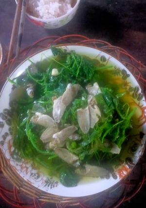 Hình của món Canh cá rô đồng đọt nhãn lồng.