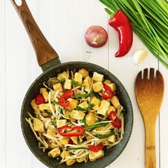 A picture of Tofu Chives Bean Sprouts Stir Fry.