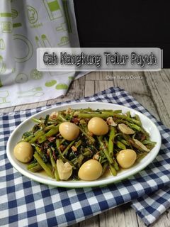 Foto resep Cah kangkung telur puyuh