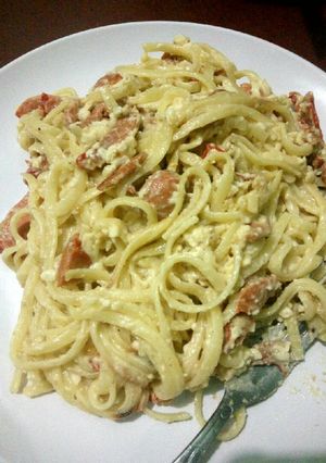 Foto resep Fettucine Carbonara homemade