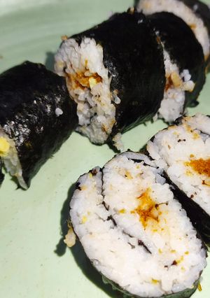 Foto resep Gimbab nori sat set sederhana isi abon telur keju