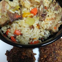 A picture of Lamb and Rice.