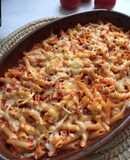Macarrones dos versiones: con boloñesa de soja texturizada o con atún