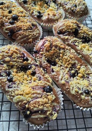 Foto resep Choco Blueberry Crumble Bread