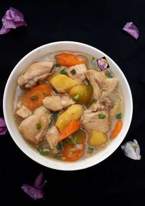 A picture of Potato and Chicken Soup.