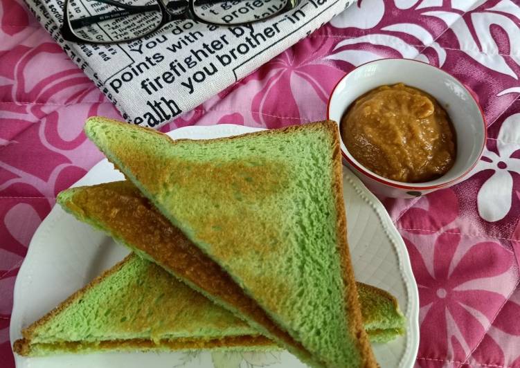 Resep Roti Panggang Pandan Srikaya / Kaya Jam Toast yang Enak