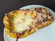 Une photo de courge lardon oeuf