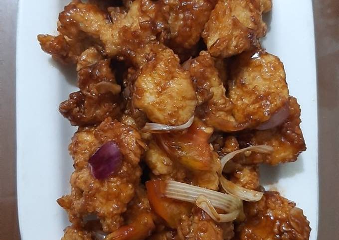 Ayam Krispy Saus Teriyaki Bumbu Inggris