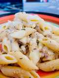 Penne con filetti di merluzzo