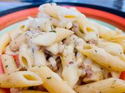 Una foto di pasta merluzzo
