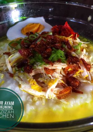 Foto resep Bubur ayam kuah kuning (bubur dari nasi sisa semalam)