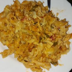 A picture of Homemade cheesy macaroni.