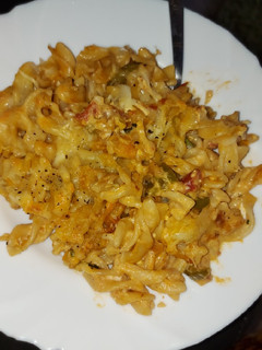 A picture of Homemade cheesy macaroni.