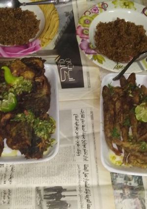 صورة لوصفة سمك مقلى وكابوريا مسلوقه ورز صياديه