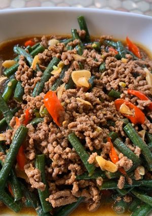 Foto resep Kacang panjang daging giling sederhana