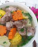 Canh sườn non nấu củ quả