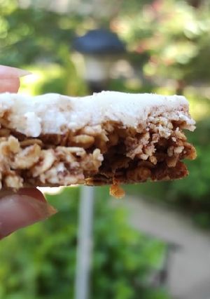Una foto de Barritas frías de avena y granola con cobertura de yogur