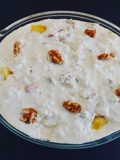 Una foto de Postre de Queso Cottage y Piña