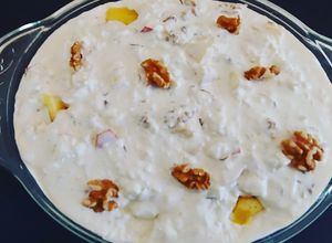 Una foto de Postre de Queso Cottage y Piña