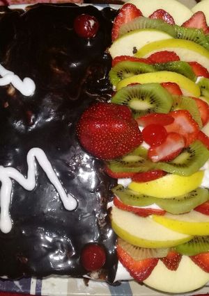 صورة لوصفة تورته نص ونص الطريقه سهله جيداً