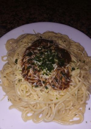 صورة لوصفة معكرونة بصلصة الطماطم 😋😋😋