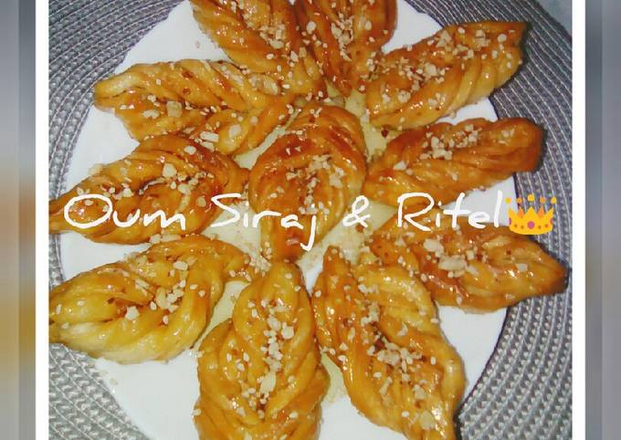 قريوش السنبله من بقايا عجينه البقلاوة بالصور من Oum Siraj W Ritel كوكباد