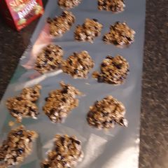 A picture of Oatmeal Raisin No-Bake Cookies.