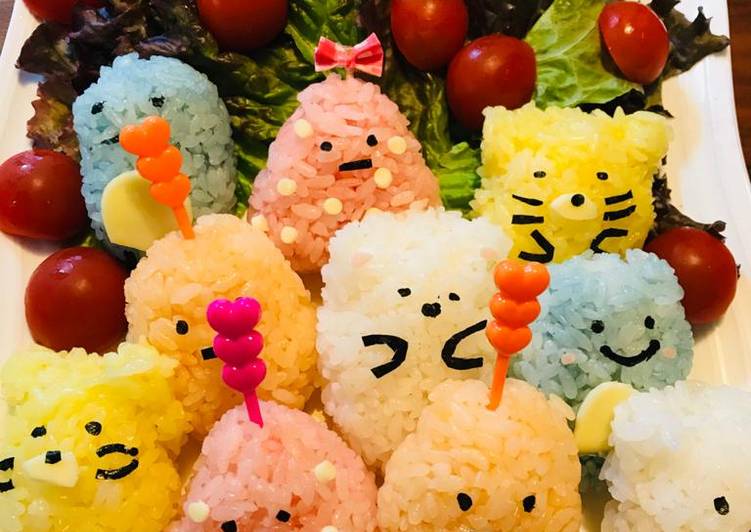 Onigiri imut warna warni #riceballs #furikake