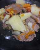 Peceto con vegetales y papas al natural