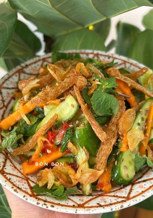 Hình của món Gỏi Dưa Leo Chay.