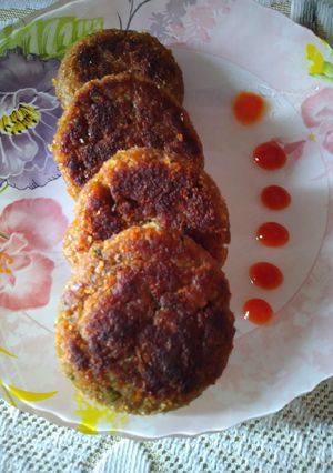 A picture of Potato cornflakes tikki.