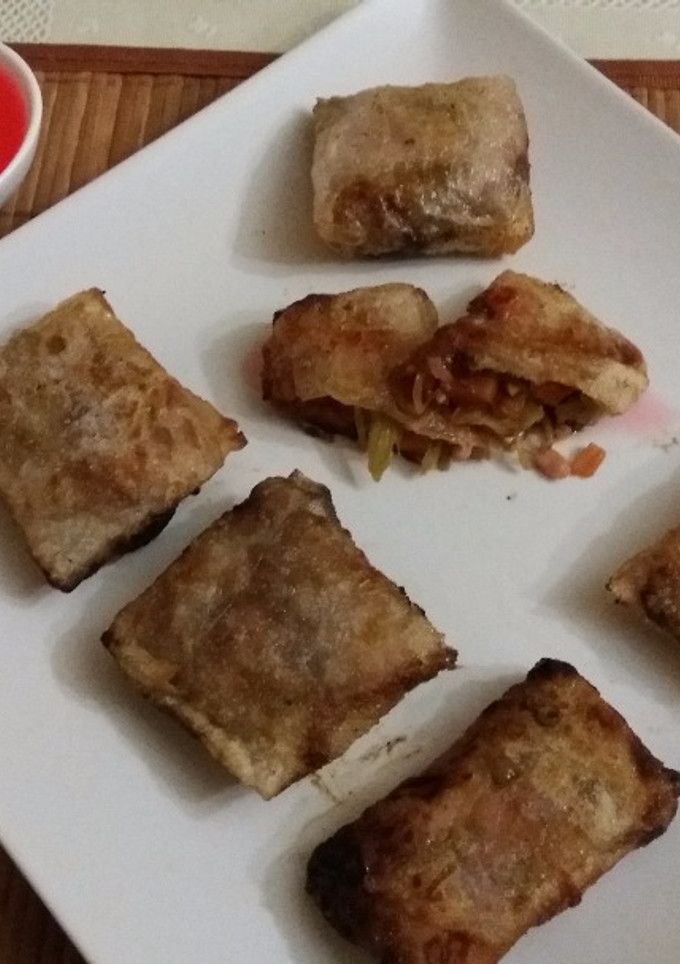 Una foto de Rollitos de primavera con pasta de arroz