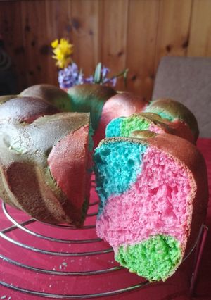 Színes koszorú kalács recept fotója