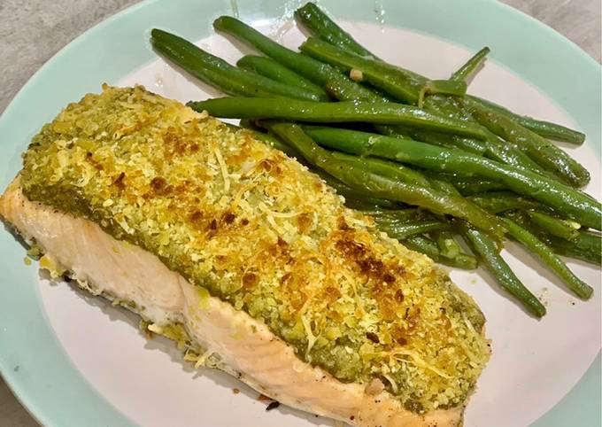 Saumon en croûte de Pesto de coriandre 🌿