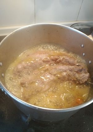 Una foto de Solomillo de cerdo en salsa de zanahoria