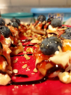 A picture of Blueberry banana split.