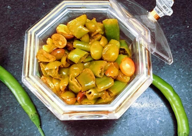 Steps to Prepare Speedy Karonde mirchi ka achaar/cranberry chilli pickle