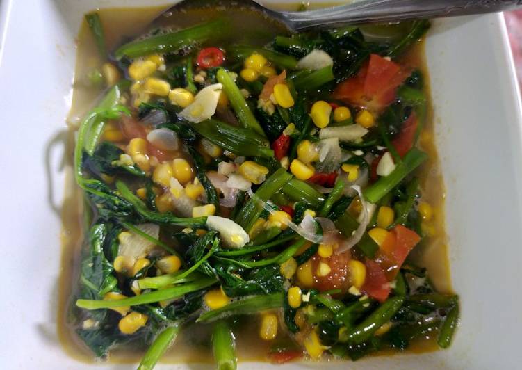 Tumis kangkung jagung manis