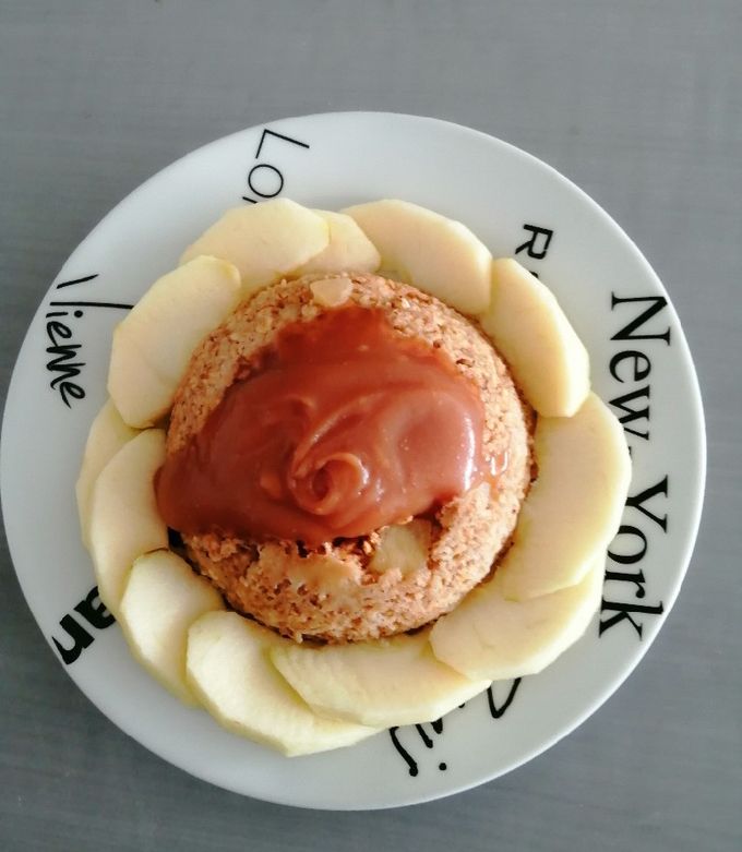 Une photo de Bowl-cake pomme caramel (gâteau minute au micro-ondes)