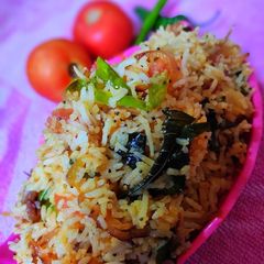 A picture of Andhra style veg fried rice.