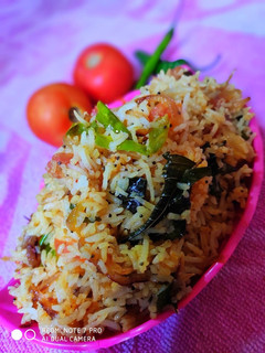 A picture of Andhra style veg fried rice.