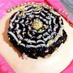 A picture of Moong dal chocolate cake.
