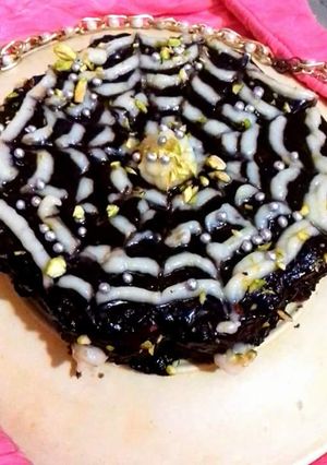 A picture of Moong dal chocolate cake.