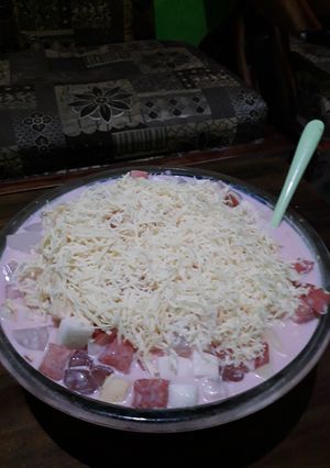 Foto resep Big fruit salad chesse strawberry by me