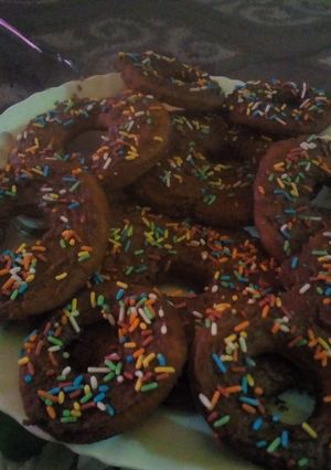 A picture of Home made colourfull donut.