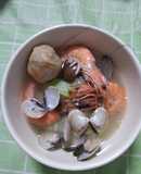 絲瓜海鮮蛤蜊刀削麵