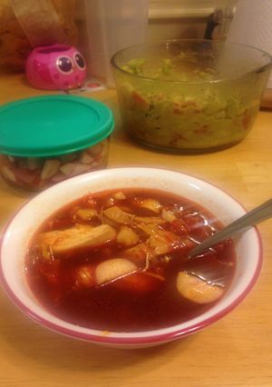Una foto de Pozole Rojo