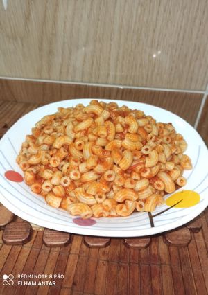 صورة لوصفة معكرونه بالصلصه والثوم