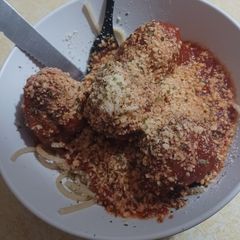 A picture of Spaghetti with Homemade Meatballs.