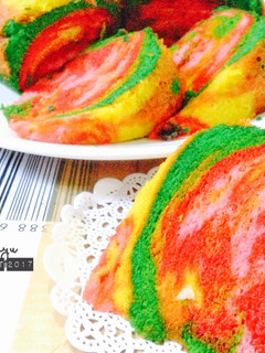 Foto resep Steamed Rainbow Cake (Bolu Kukus) a la Ny. Liem